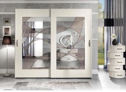 Luxus Kleiderschrank mit Schwebetüren Schlafzimmer Schrank Schränke Holz  Modern